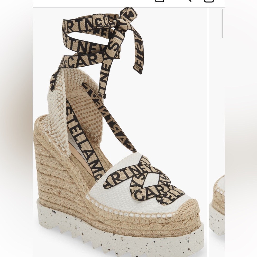 Stella McCartney Cream and Black Espadrilles